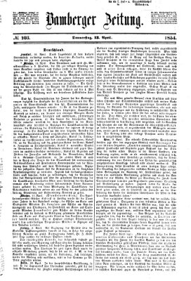 Bamberger Zeitung Donnerstag 13. April 1854