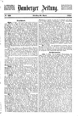 Bamberger Zeitung Dienstag 18. April 1854