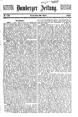 Bamberger Zeitung Donnerstag 20. April 1854