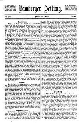 Bamberger Zeitung Freitag 21. April 1854