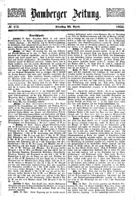 Bamberger Zeitung Dienstag 25. April 1854