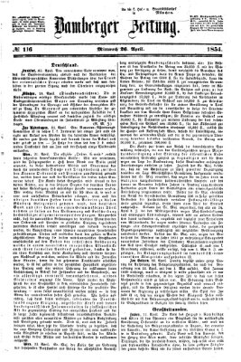 Bamberger Zeitung Mittwoch 26. April 1854