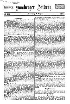 Bamberger Zeitung Donnerstag 3. August 1854