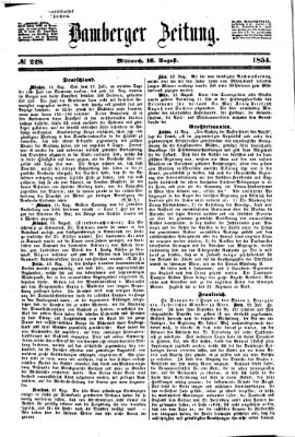 Bamberger Zeitung Mittwoch 16. August 1854