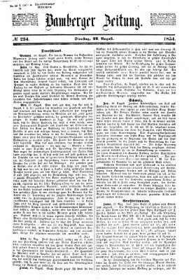 Bamberger Zeitung Dienstag 22. August 1854
