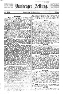 Bamberger Zeitung Donnerstag 21. September 1854