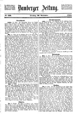 Bamberger Zeitung Dienstag 26. September 1854