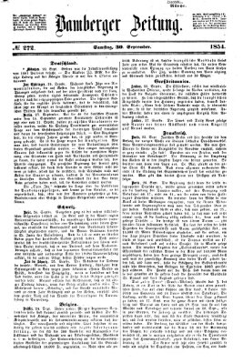 Bamberger Zeitung Samstag 30. September 1854