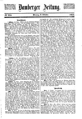 Bamberger Zeitung Montag 2. Oktober 1854