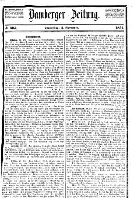 Bamberger Zeitung Donnerstag 2. November 1854