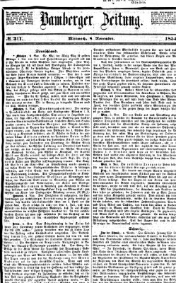 Bamberger Zeitung Mittwoch 8. November 1854