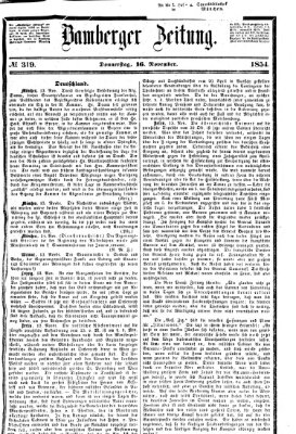 Bamberger Zeitung Donnerstag 16. November 1854