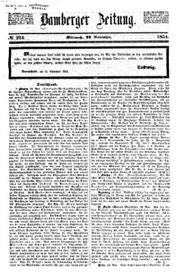 Bamberger Zeitung Mittwoch 22. November 1854