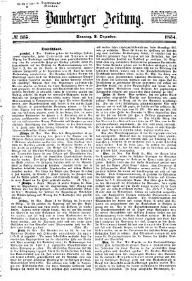 Bamberger Zeitung Sonntag 3. Dezember 1854