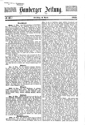 Bamberger Zeitung Dienstag 3. April 1855