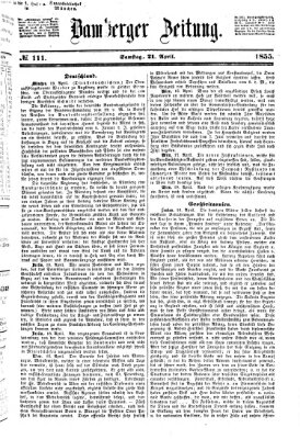 Bamberger Zeitung Samstag 21. April 1855