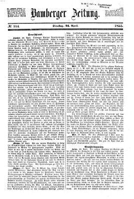 Bamberger Zeitung Dienstag 24. April 1855