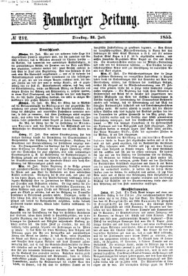 Bamberger Zeitung Dienstag 31. Juli 1855