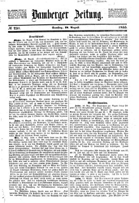 Bamberger Zeitung Samstag 18. August 1855