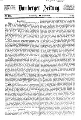 Bamberger Zeitung Donnerstag 13. September 1855