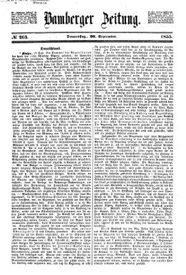 Bamberger Zeitung Donnerstag 20. September 1855