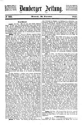 Bamberger Zeitung Mittwoch 26. September 1855