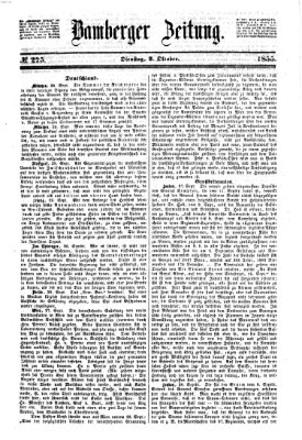 Bamberger Zeitung Dienstag 2. Oktober 1855