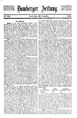 Bamberger Zeitung Donnerstag 13. Dezember 1855