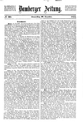 Bamberger Zeitung Donnerstag 27. Dezember 1855