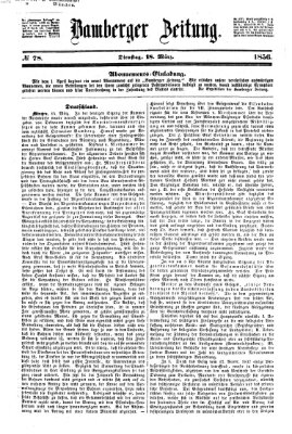 Bamberger Zeitung Dienstag 18. März 1856