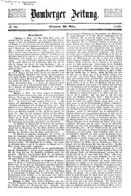 Bamberger Zeitung Mittwoch 26. März 1856