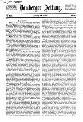 Bamberger Zeitung Freitag 11. April 1856