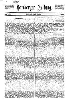 Bamberger Zeitung Donnerstag 17. April 1856