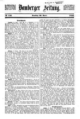 Bamberger Zeitung Samstag 19. April 1856