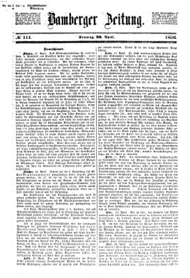 Bamberger Zeitung Sonntag 20. April 1856