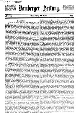 Bamberger Zeitung Donnerstag 24. April 1856