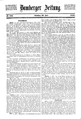 Bamberger Zeitung Samstag 12. Juli 1856