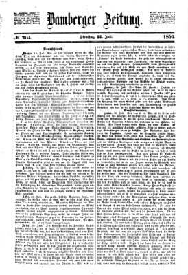 Bamberger Zeitung Dienstag 22. Juli 1856