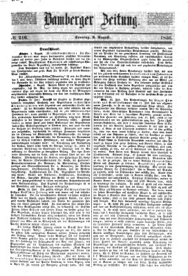 Bamberger Zeitung Sonntag 3. August 1856