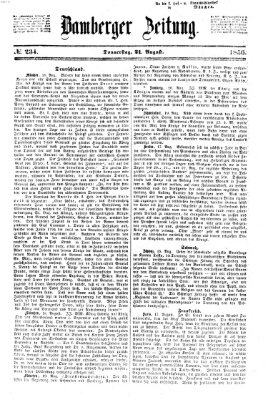 Bamberger Zeitung Donnerstag 21. August 1856