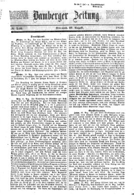 Bamberger Zeitung Mittwoch 27. August 1856