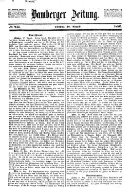 Bamberger Zeitung Samstag 30. August 1856