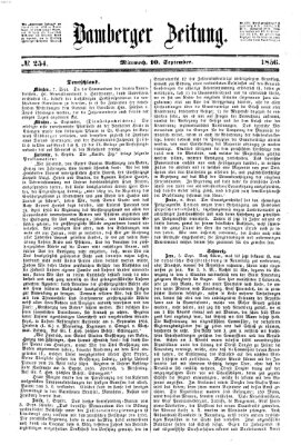 Bamberger Zeitung Mittwoch 10. September 1856