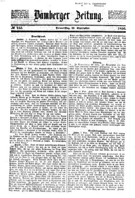 Bamberger Zeitung Donnerstag 11. September 1856