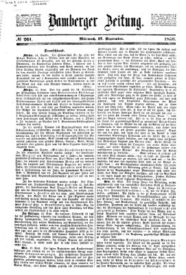 Bamberger Zeitung Mittwoch 17. September 1856