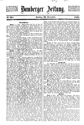 Bamberger Zeitung Samstag 20. September 1856