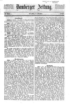 Bamberger Zeitung Dienstag 7. Oktober 1856