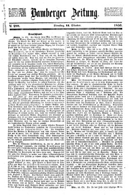 Bamberger Zeitung Dienstag 14. Oktober 1856