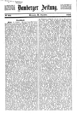 Bamberger Zeitung Mittwoch 31. Dezember 1856