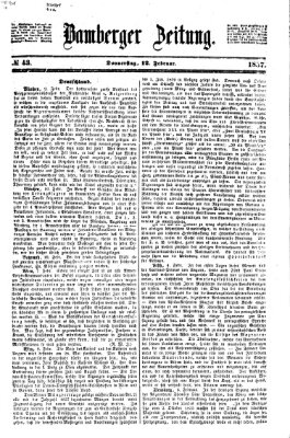 Bamberger Zeitung Donnerstag 12. Februar 1857